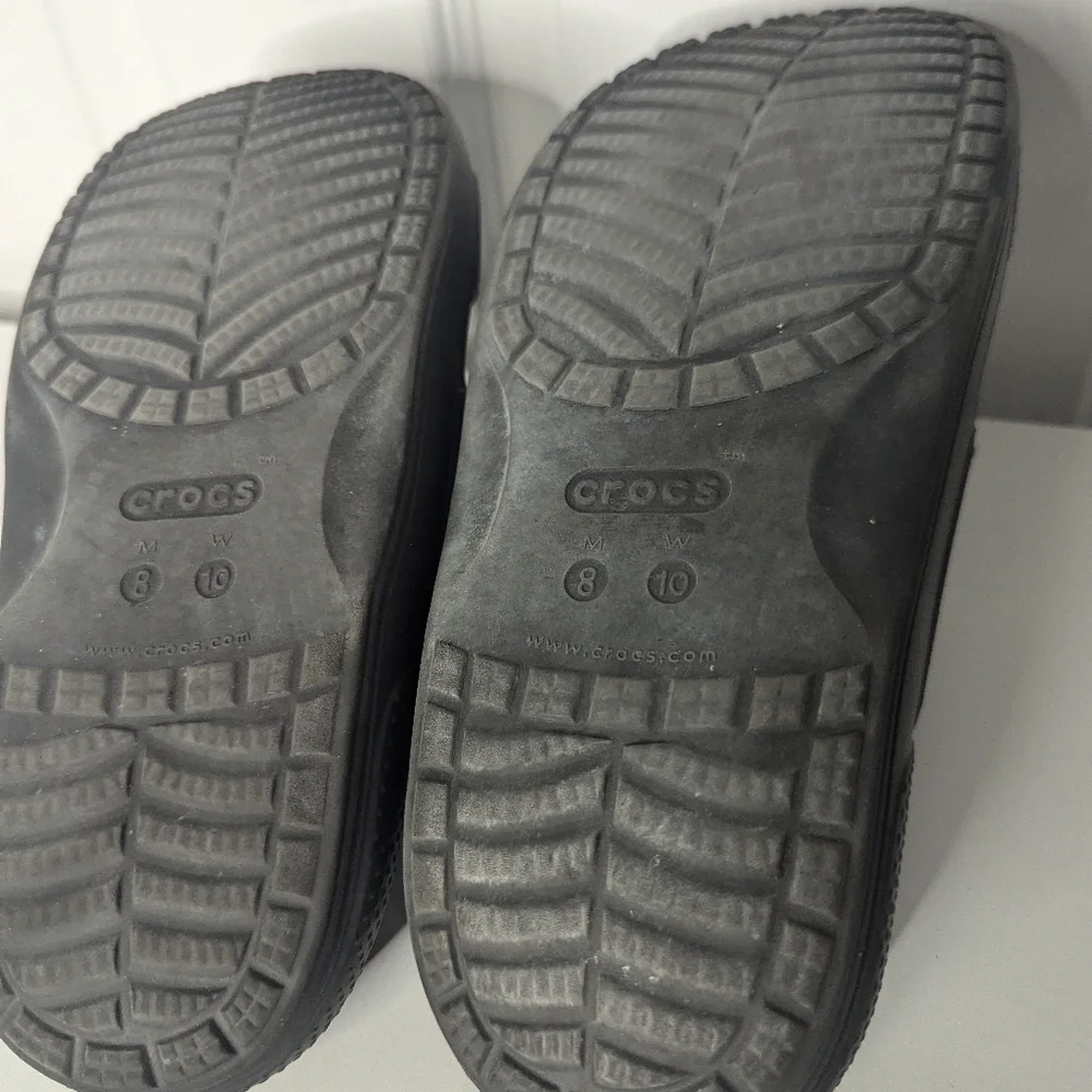 Crocs Unisex Shoes Black Classic Sandals Mens 8 Womens 10 2 Strap Slide Jibbit